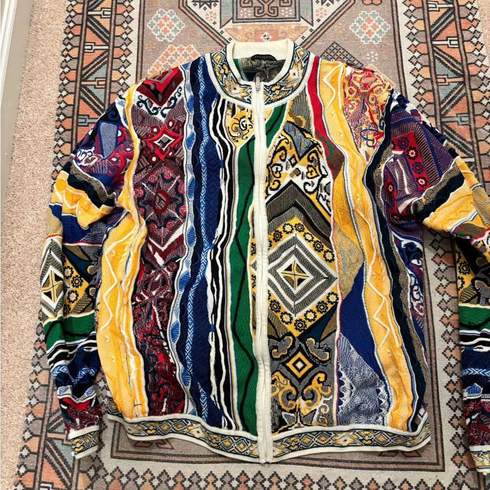 Coogi zip up cardigan